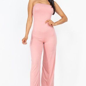 Women's Strapless Wide Legged Jumpsuit